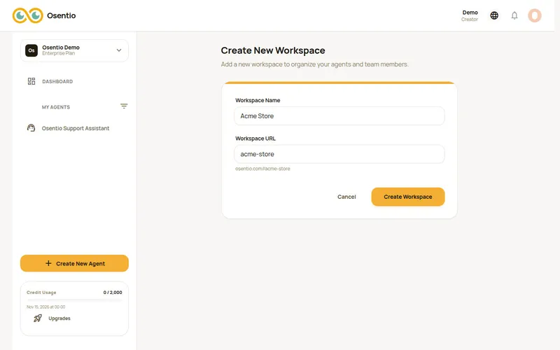 Create a new workspace
