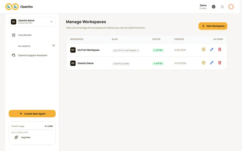 Manage Workspaces