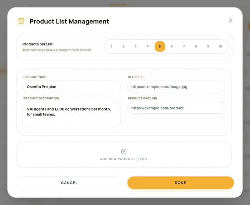 Product List Management