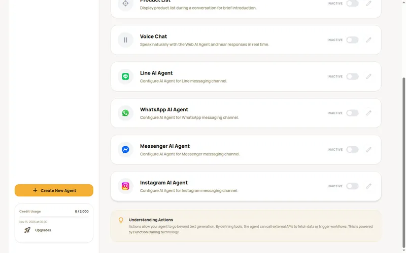 Messaging channel cards