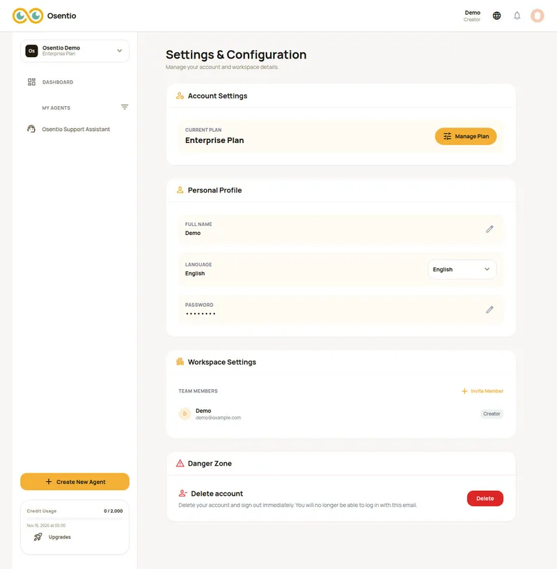 Settings & Configuration